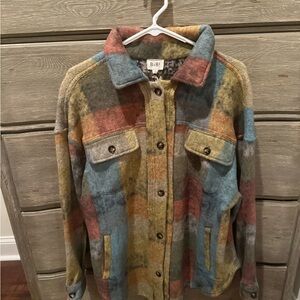 BiBi Colorful Plaid Utility Jacket
